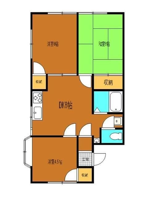 サンハイツ関根Ａ棟の物件間取画像