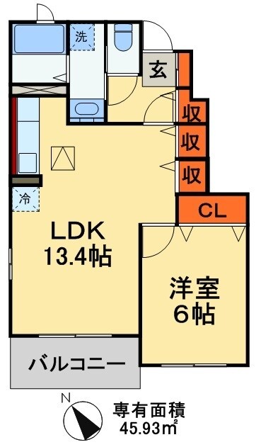 アンジュ・ティの物件間取画像