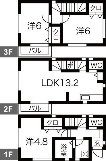 浦和区本太貸家の物件間取画像