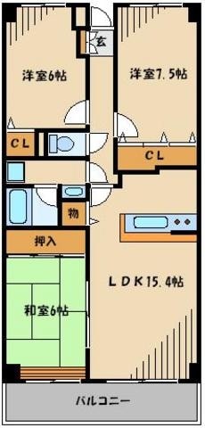 プロスペクト浦和常盤の物件間取画像