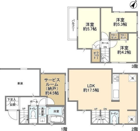 Ｋｏｌｅｔ南鳩ヶ谷＃１７の物件間取画像