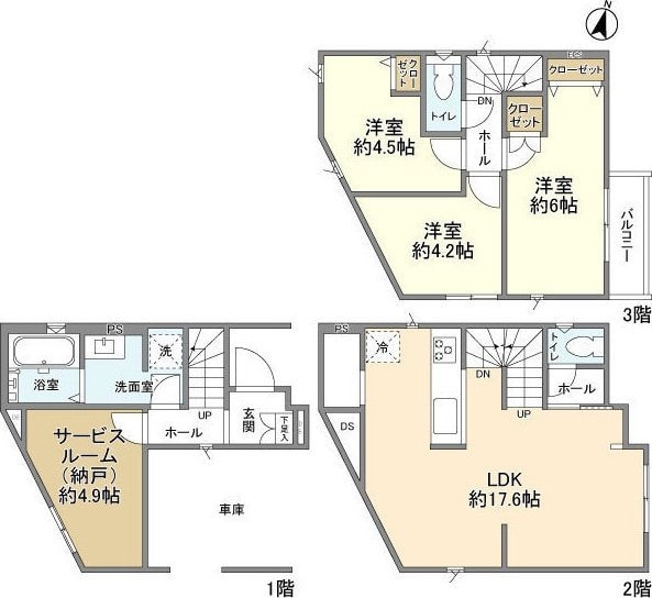 Ｋｏｌｅｔ南鳩ヶ谷＃１２の物件間取画像