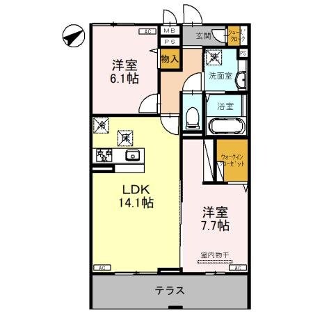 (仮)D-ROOM春日部市大枝　A棟の物件間取画像