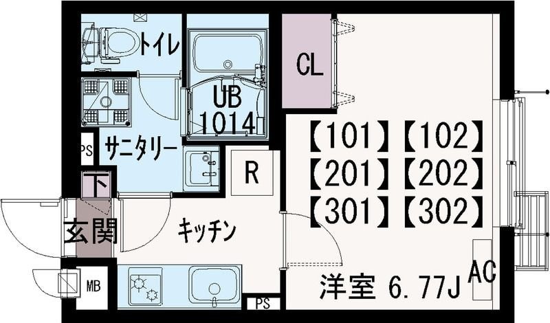 IXO中央本町の物件間取画像