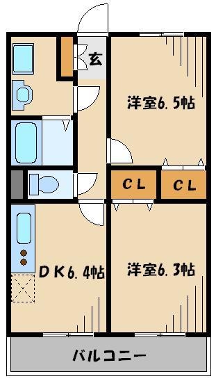 グランヒルズ２の物件間取画像