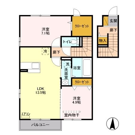 セジュール三橋　３の物件間取画像