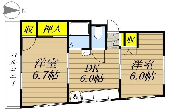 パーシモンハイツの物件間取画像