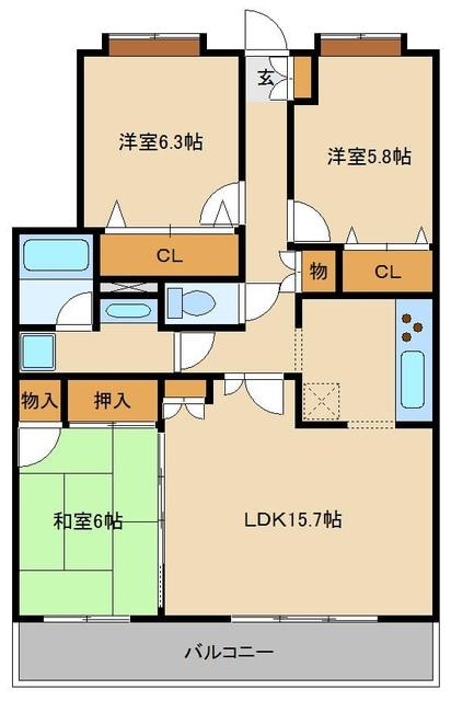 パークサイド末広の物件間取画像