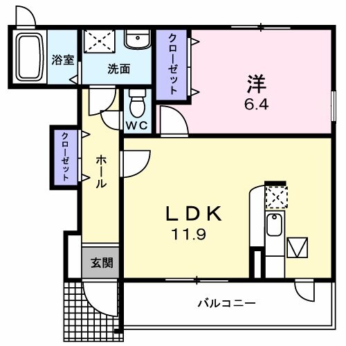 ウエイン　ヒルドの物件間取画像