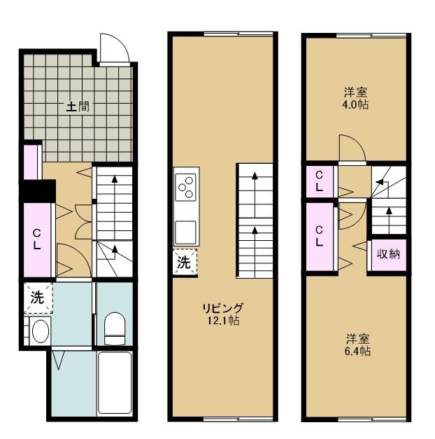 MOK-TERRACE 西大宮Bの物件間取画像