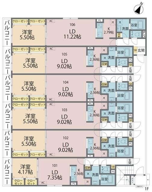 アヴェニール与野本町の物件間取画像