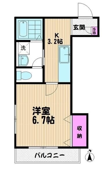 メゾン赤堀の物件間取画像