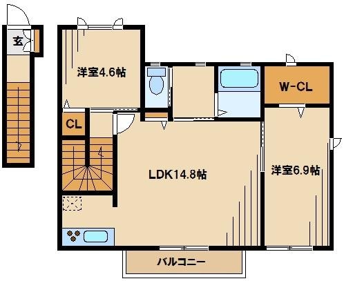 ハニーハウスＤ棟の物件間取画像