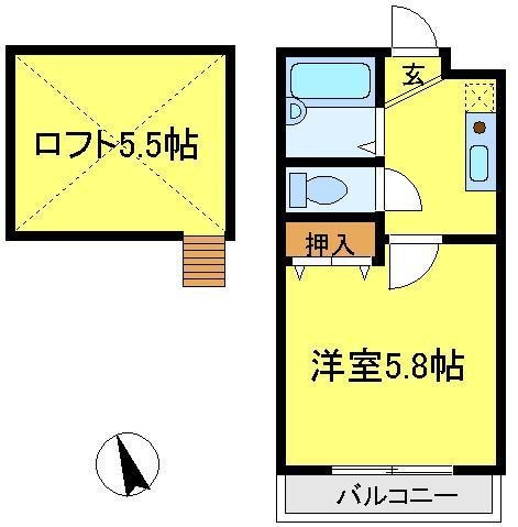 アサヒハイツの物件間取画像