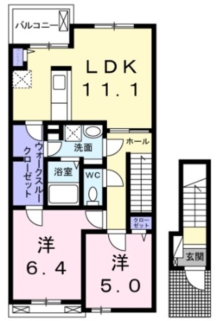 カルム　Ａの物件間取画像