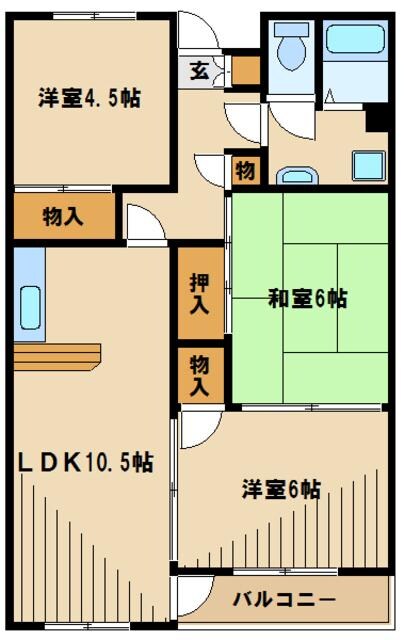 シャトーレオザワの物件間取画像