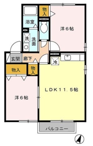 メゾン・アンソレイユIIの物件間取画像