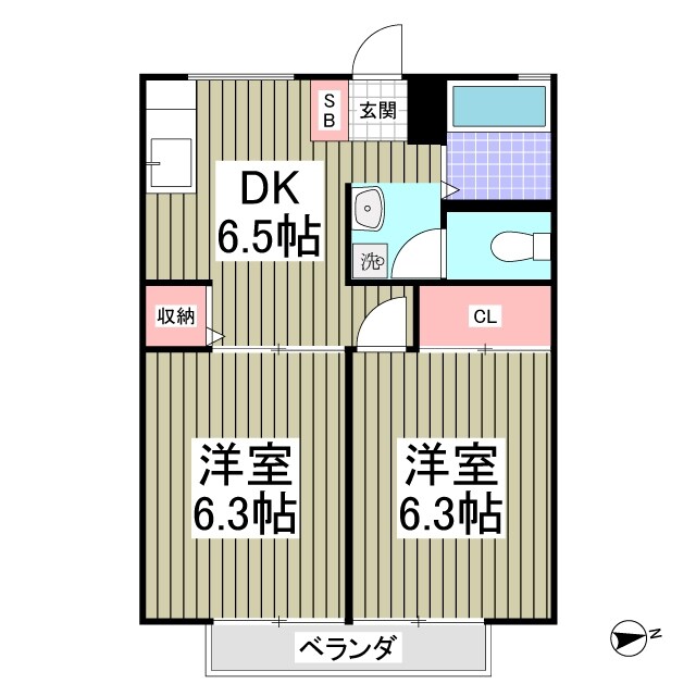 メゾンパストラルIIの物件間取画像