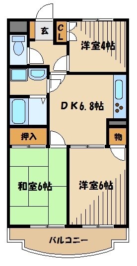 グリーンヒルマンションの物件間取画像