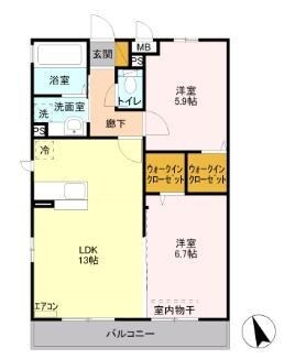 シーバスＡ館の物件間取画像