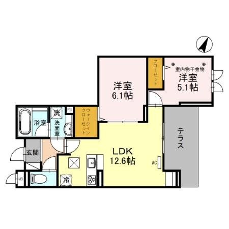 ONARIGOTEN－Dの物件間取画像