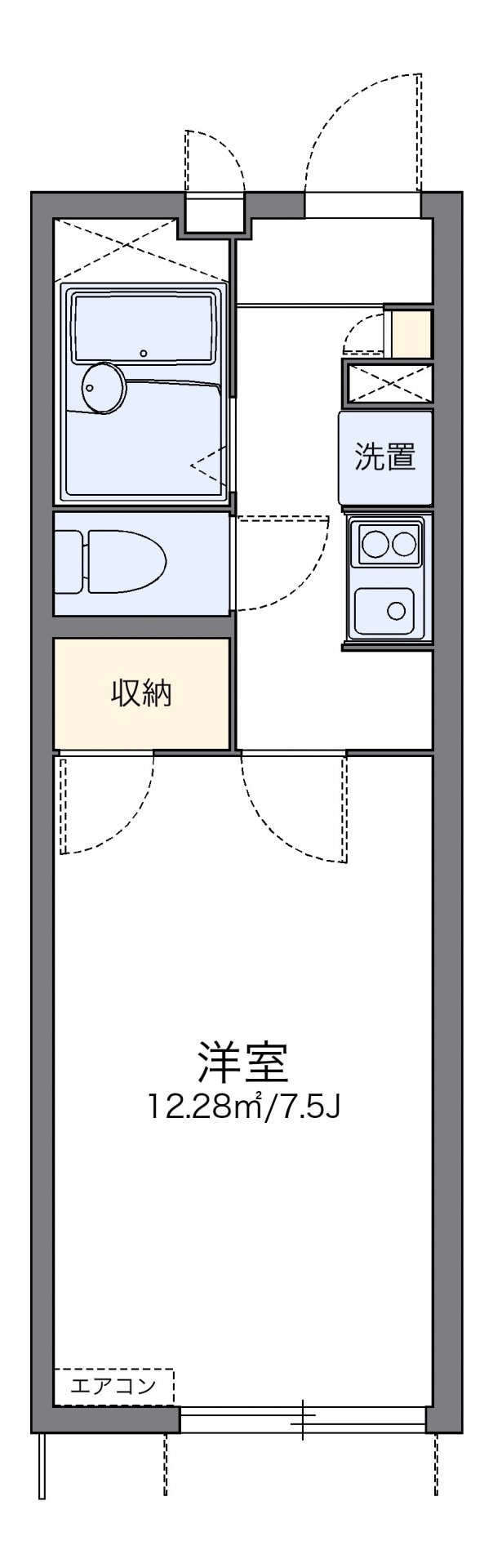 レオパレスモア天王の物件間取画像