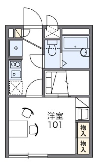 レオパレスサンモール新町の物件間取画像