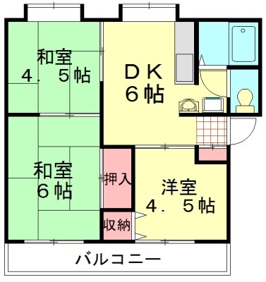 サンハイツB棟の物件間取画像