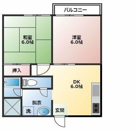 パステル六軒町Ｂ棟の物件間取画像