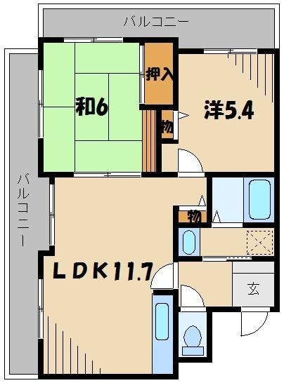 ドルミ若葉の物件間取画像