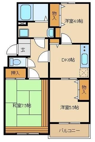 グリーンパークの物件間取画像