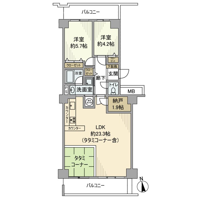 シーアイハイツ和光Ｃ号棟の物件間取画像