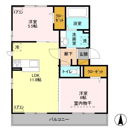 シャンティーユ曙台IIIの物件間取画像