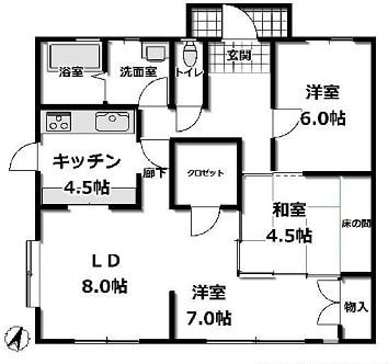 笠幡賃貸住宅の物件間取画像