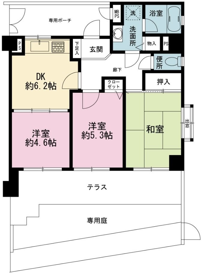 ライオンズマンション川越第３の物件間取画像