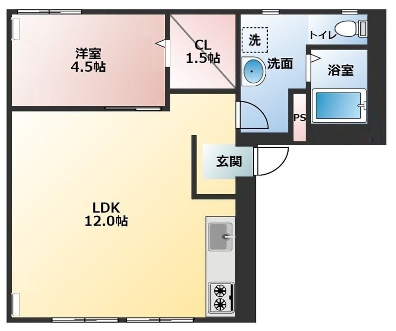 サンハイツ（六軒町）の物件間取画像