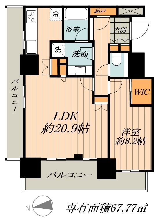 ブリリアタワー名古屋グランスイートの物件間取画像