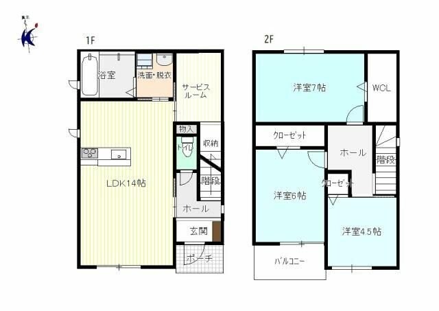 （仮称）岩塚町林高寺東ＫＯＤＡＴＥＸV－Ｂの物件間取画像