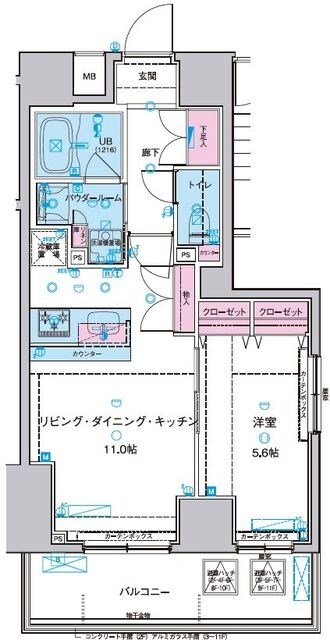 ジェノヴィア浅草IIスカイガーデンの物件間取画像