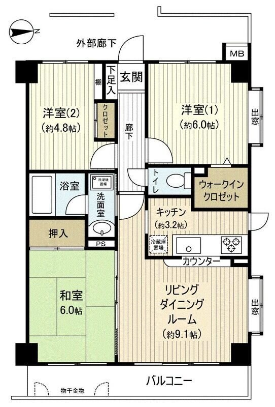 クレストフォルム向ヶ丘遊園の物件間取画像