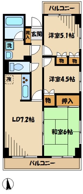 ヒルテラス稲城の物件間取画像