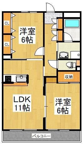 ルブニール稲田堤の物件間取画像