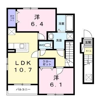 美しが丘西２丁目アパート（０２７８２１５０１）の物件間取画像