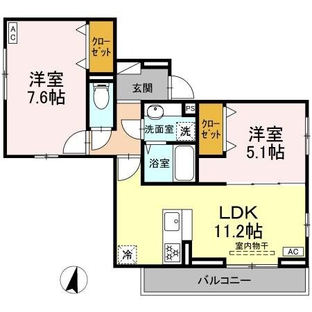 Sunny Hills　B棟の物件間取画像