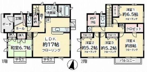 万福寺１９街区住宅の物件間取画像