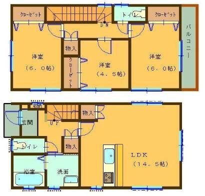 南大谷五十嵐賃貸住宅IIの物件間取画像