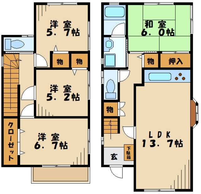 林賃貸住宅の物件間取画像