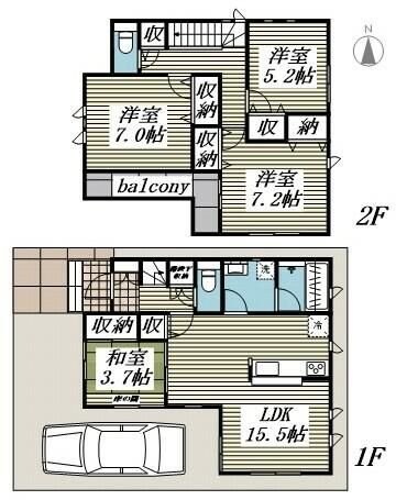 クレイドルガーデン八王子市子安町第６　４号棟の物件間取画像