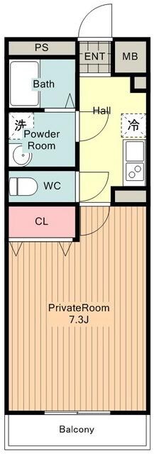 アンプルールフェール東浅川の物件間取画像