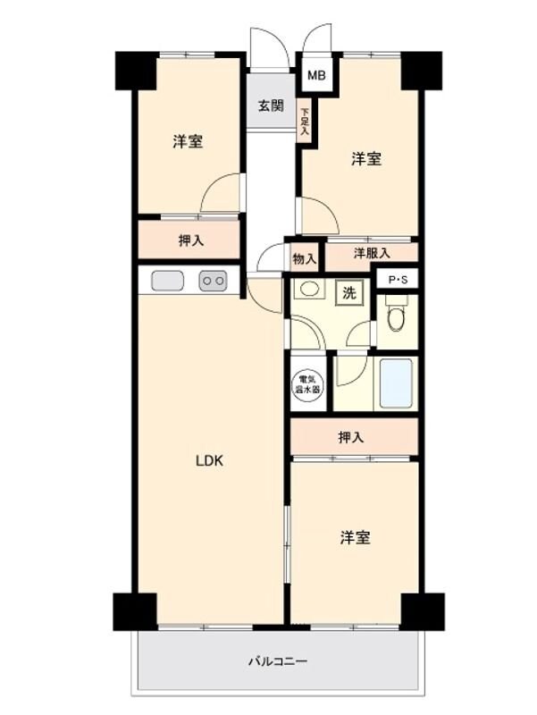 高尾パークハイツA棟の物件間取画像